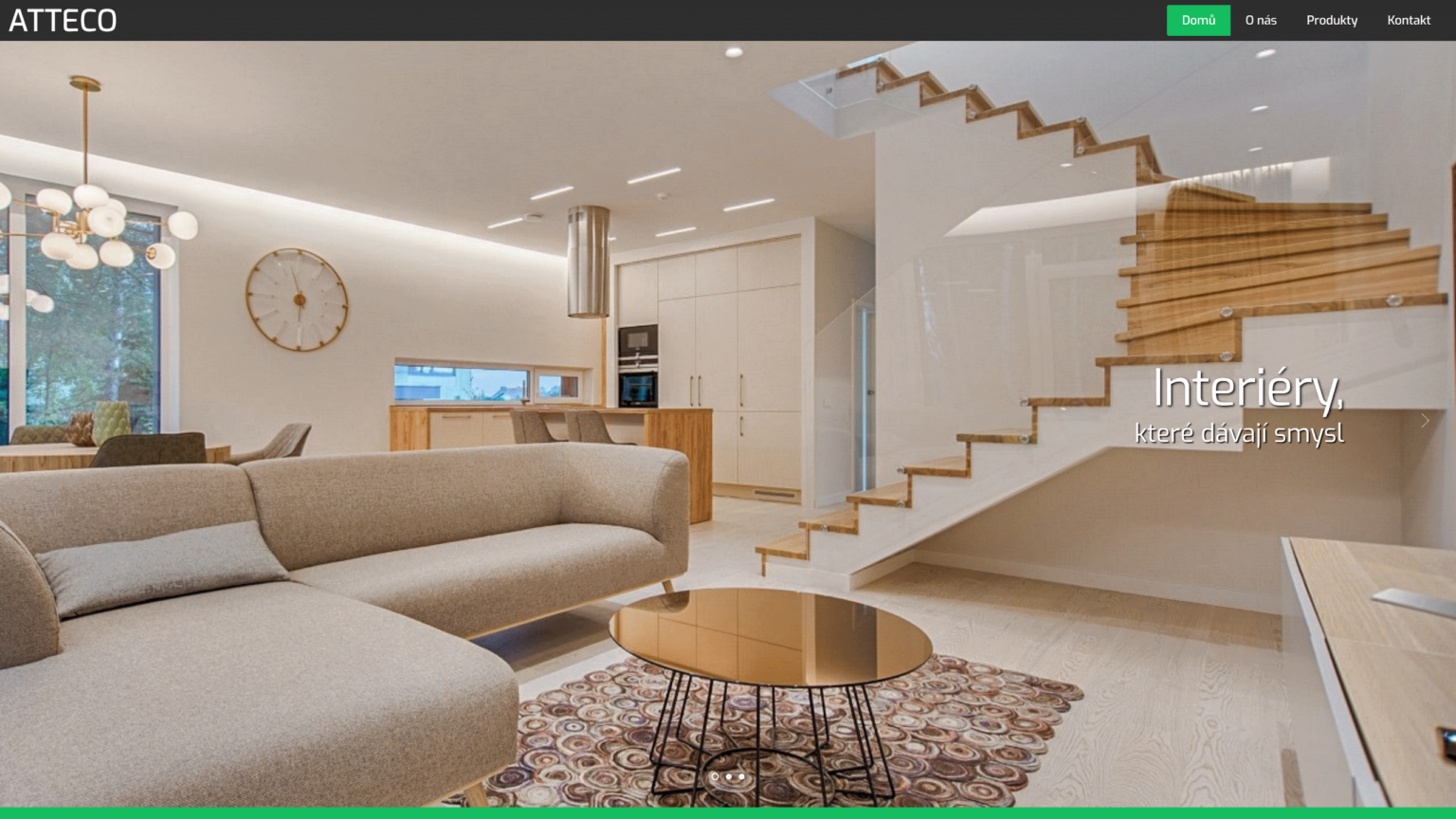 Návrh homepage pro výrobu nábytku